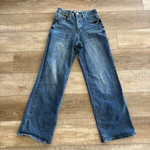 RFM Los Angeles Jeans Womens 5/27 (27x32) Blue High Rise Wide Leg Stretch Denim